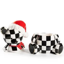 MacKenzie-Childs Courtly Santa Bear Cookie Jar< Holiday|Kitchen Storage & Organization