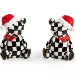 MacKenzie-Childs Courtly Santa Bear Salt Pepper Set< Table Accessories|Serveware
