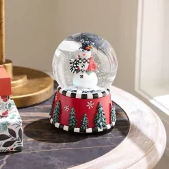 MacKenzie-Childs Courtly Snowman Snow Globe< Room Accents