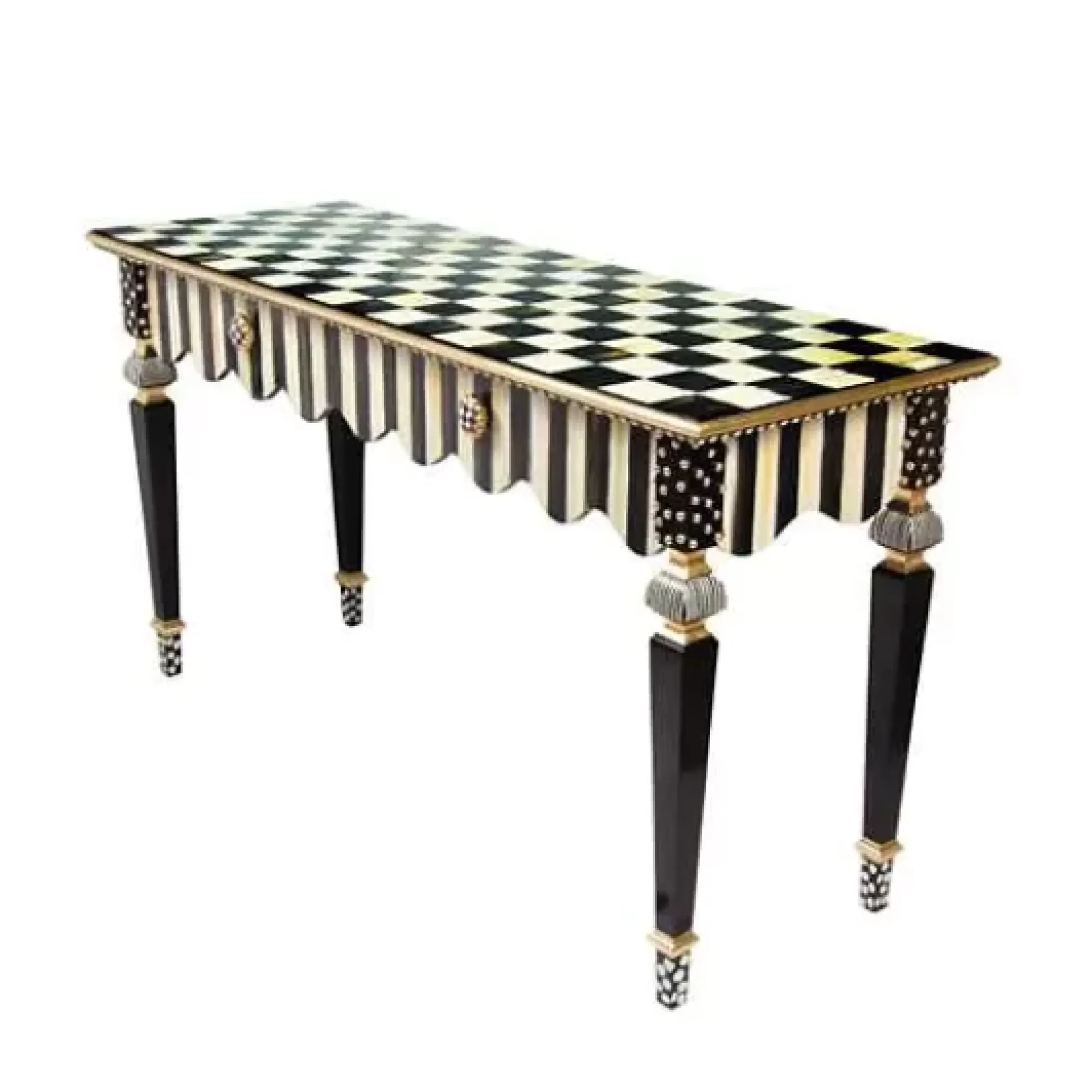 MacKenzie-Childs Courtly Stripe Console Table< Storage Furniture|Entryway Furniture