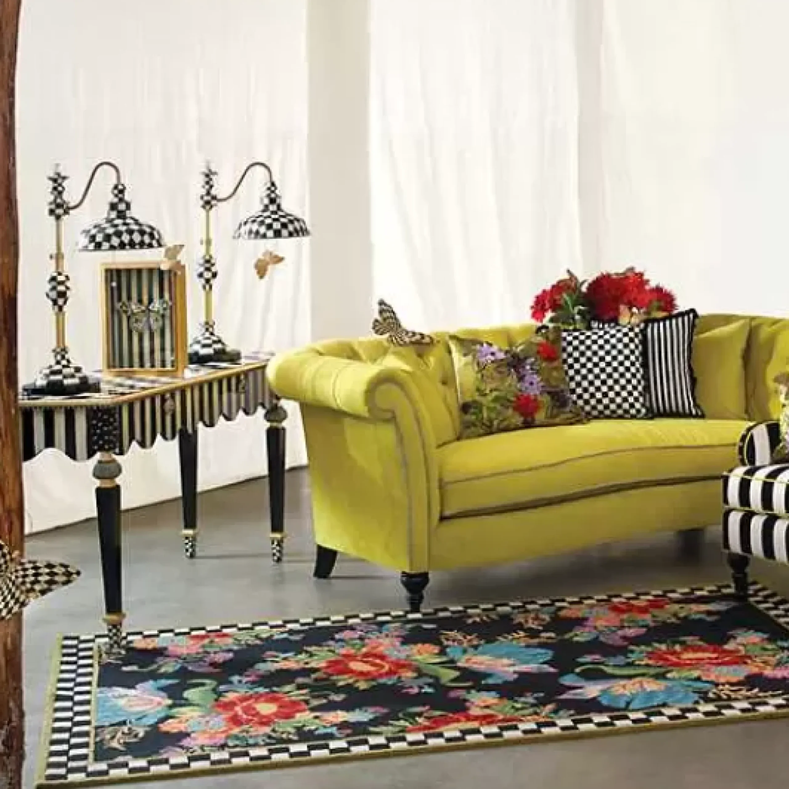 MacKenzie-Childs Courtly Stripe Console Table< Storage Furniture|Entryway Furniture
