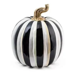 MacKenzie-Childs Courtly Stripe Glossy Large Pumpkin< Pumpkins|The Halloween Shop