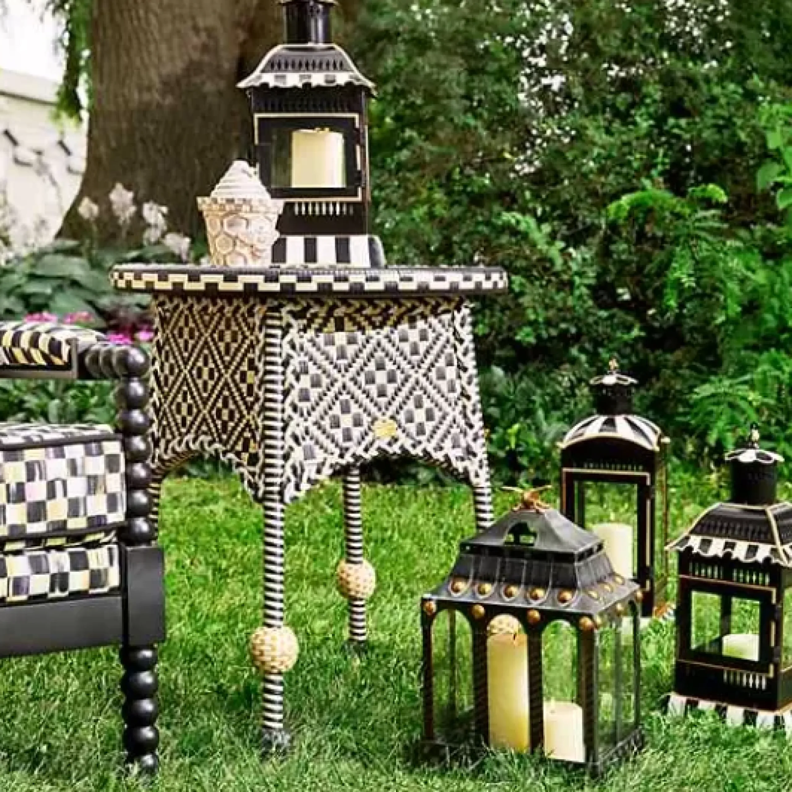 MacKenzie-Childs Courtly Stripe Large Candle Lantern< Spring|The Fall Shop