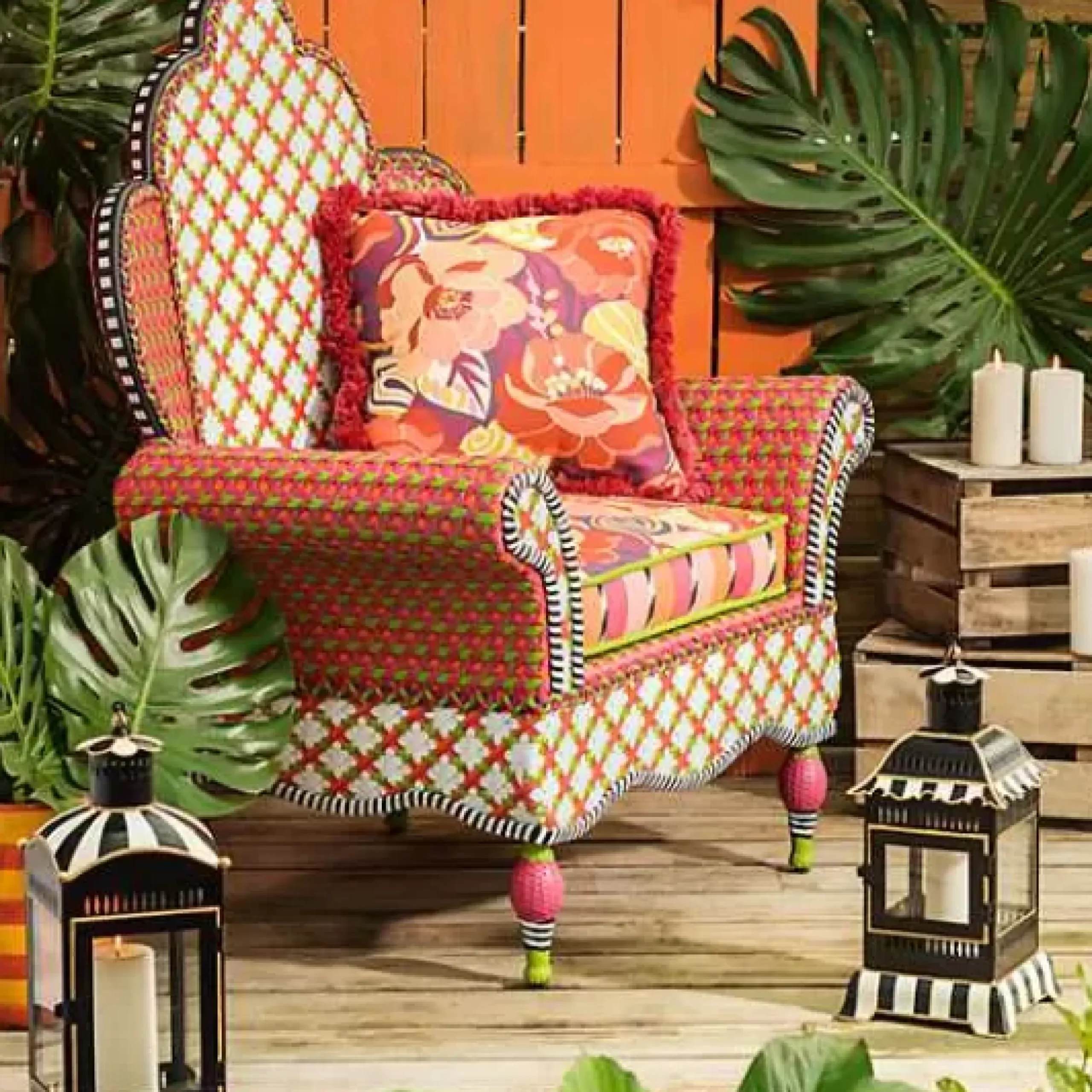 MacKenzie-Childs Courtly Stripe Large Candle Lantern< Spring|The Fall Shop