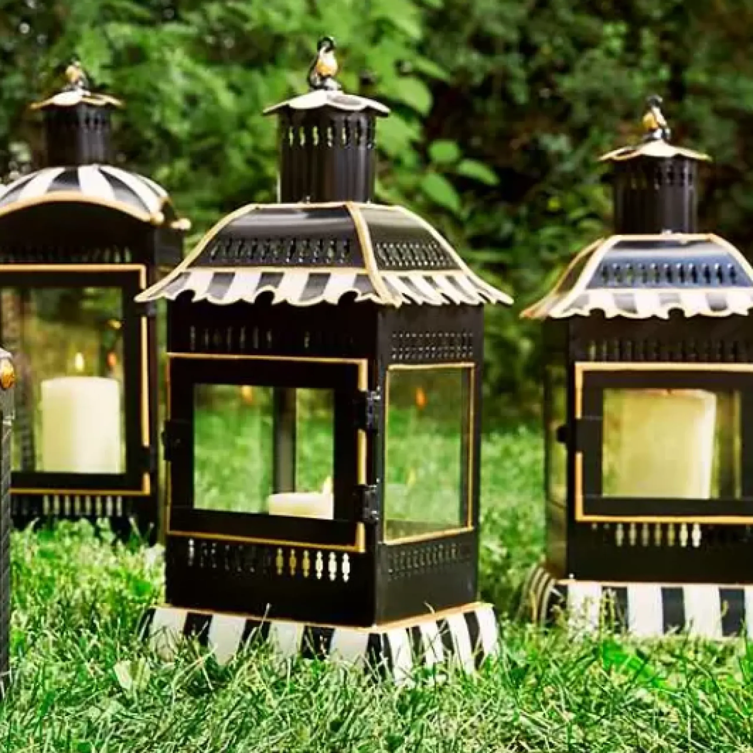 MacKenzie-Childs Courtly Stripe Large Candle Lantern< Spring|The Fall Shop