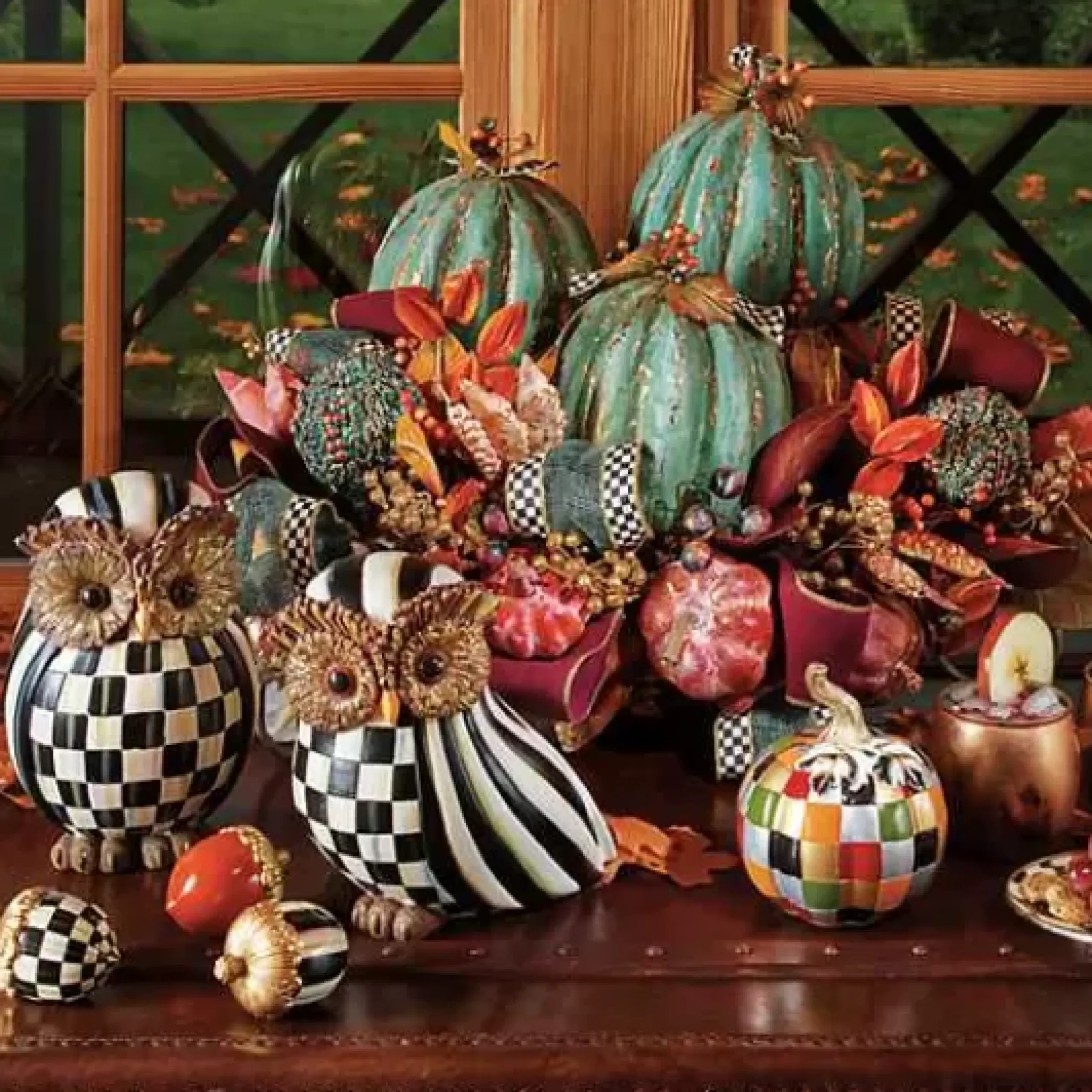 MacKenzie-Childs Courtly Stripe Owl< The Halloween Shop|The Fall Shop