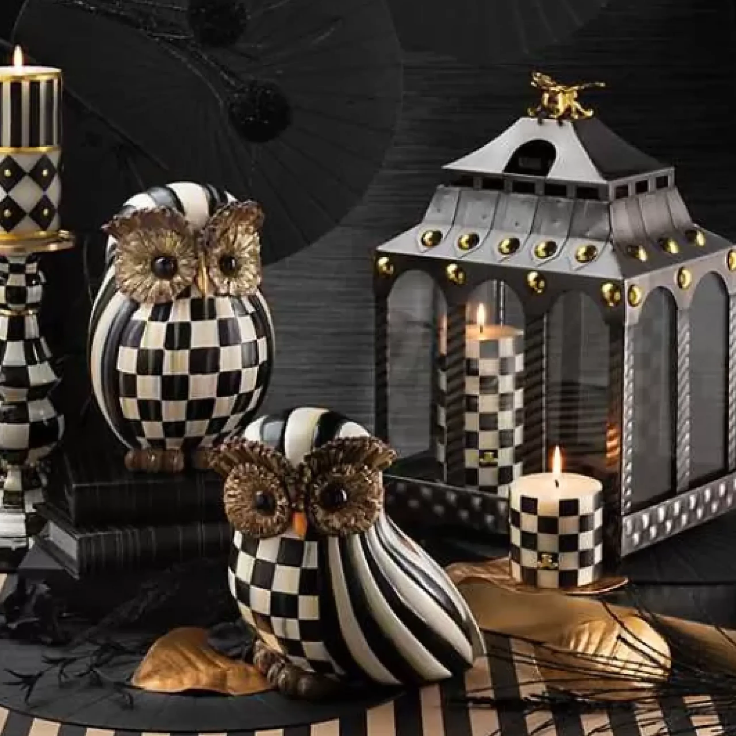 MacKenzie-Childs Courtly Stripe Owl< The Halloween Shop|The Fall Shop