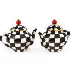 MacKenzie-Childs Courtly Teapot Salt Pepper Set< Table Accessories