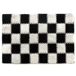 MacKenzie-Childs Covent Square Black  White Bath Rug< Bath & Bath Accessories