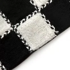 MacKenzie-Childs Covent Square Black  White Bath Rug< Bath & Bath Accessories