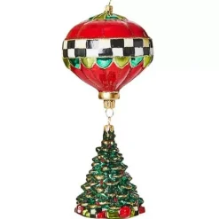 MacKenzie-Childs Cozy Christmas Balloon Tree Glass Ornament< Holiday