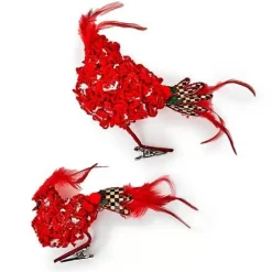 MacKenzie-Childs Cozy Christmas Bird Clips, Set of 2< Decor Sets|Finishing Touches