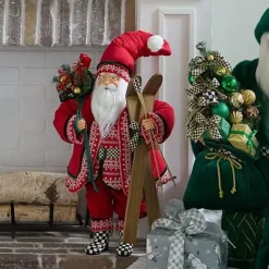 MacKenzie-Childs Cozy Christmas Large Santa with Gifts< Holiday|Room Accents