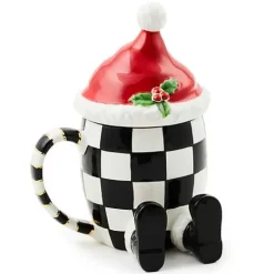 MacKenzie-Childs Cozy Christmas Lidded Santa Mug< Drinkware|Dinnerware & Flatware