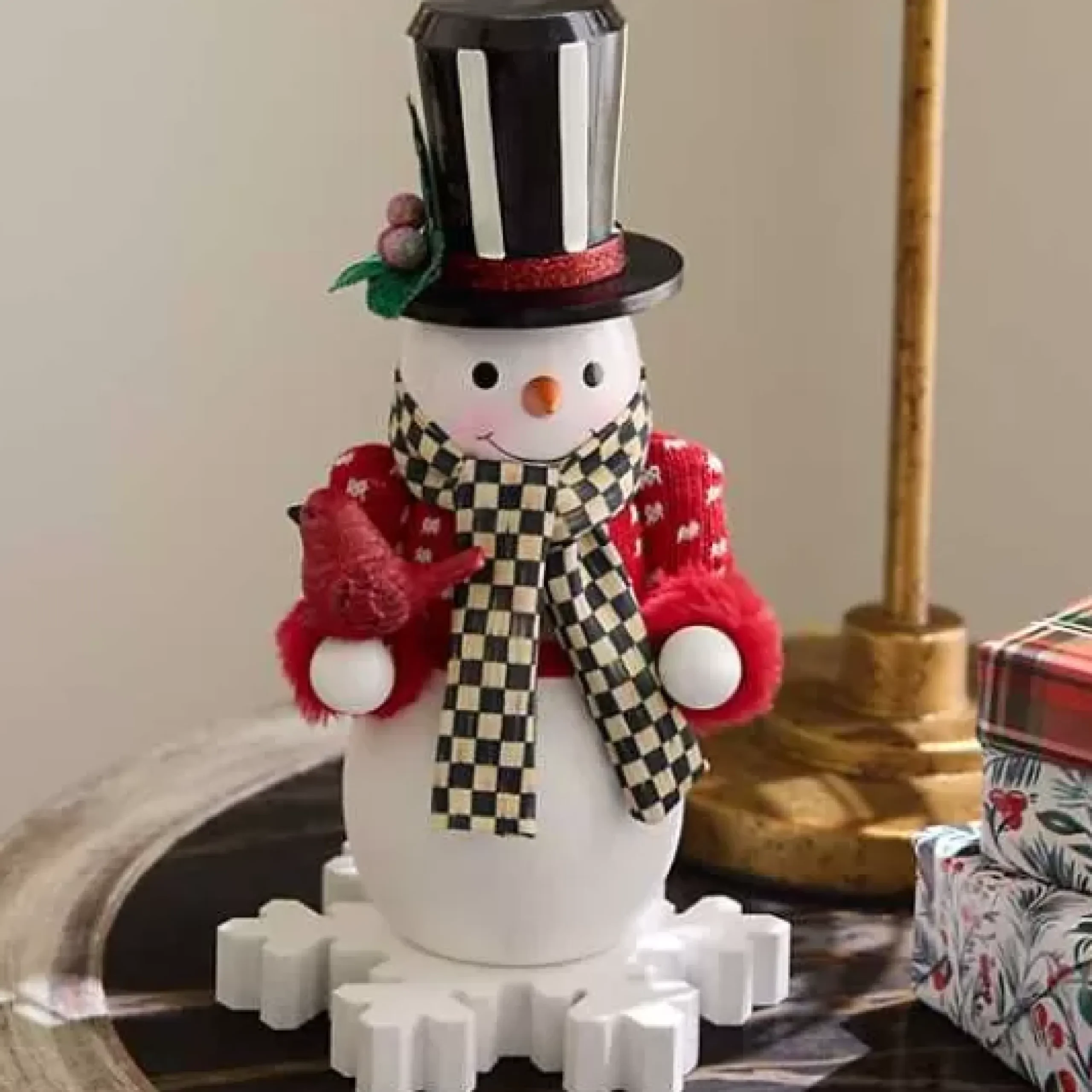 MacKenzie-Childs Cozy Christmas Snowman Nutcracker< Room Accents