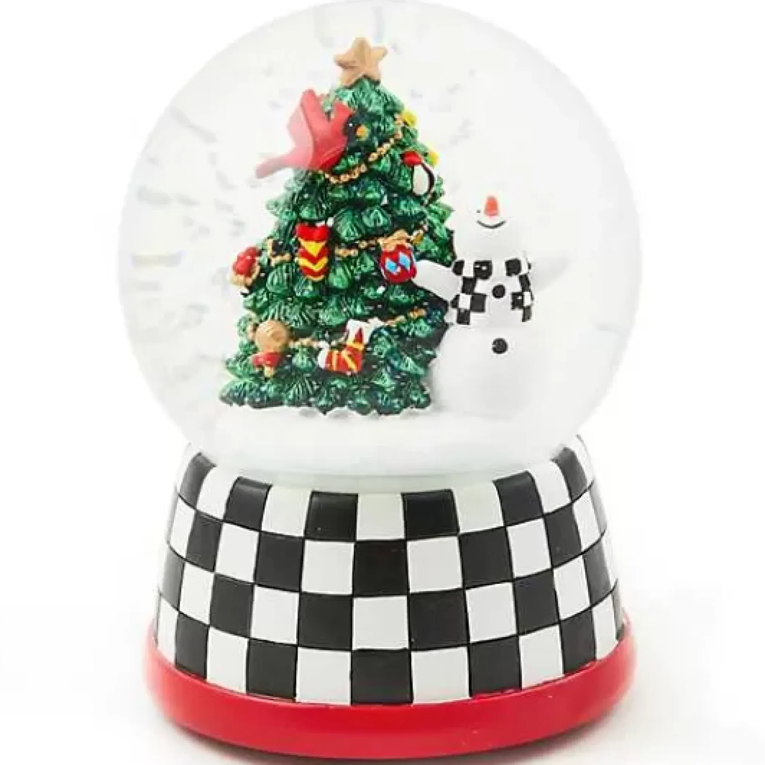 MacKenzie-Childs Cozy Christmas Snowman Tree Snow Globe< Holiday|Room Accents