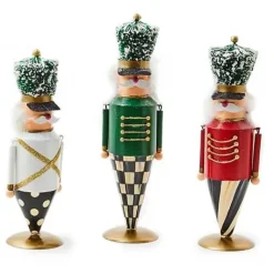MacKenzie-Childs Cozy Christmas Tin Nutcrackers, Set of 3< Room Accents