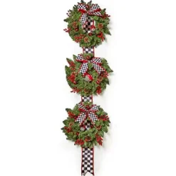 MacKenzie-Childs Cozy Christmas Triple Door Wreath< Greenery & Florals|Outdoor