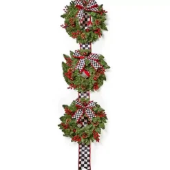 MacKenzie-Childs Cozy Christmas Triple Door Wreath< Greenery & Florals|Outdoor