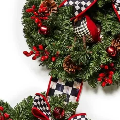 MacKenzie-Childs Cozy Christmas Triple Door Wreath< Greenery & Florals|Outdoor