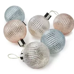 MacKenzie-Childs Crystal Palace Basic Glass Ball Ornaments, Set of 6< Holiday
