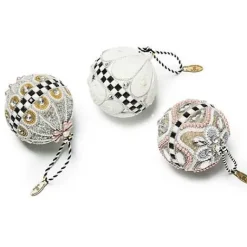 MacKenzie-Childs Crystal Palace Beaded Ball Ornaments, Set of 3< Holiday