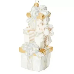 MacKenzie-Childs Crystal Palace Stacked Gifts Glass Ornament< Holiday