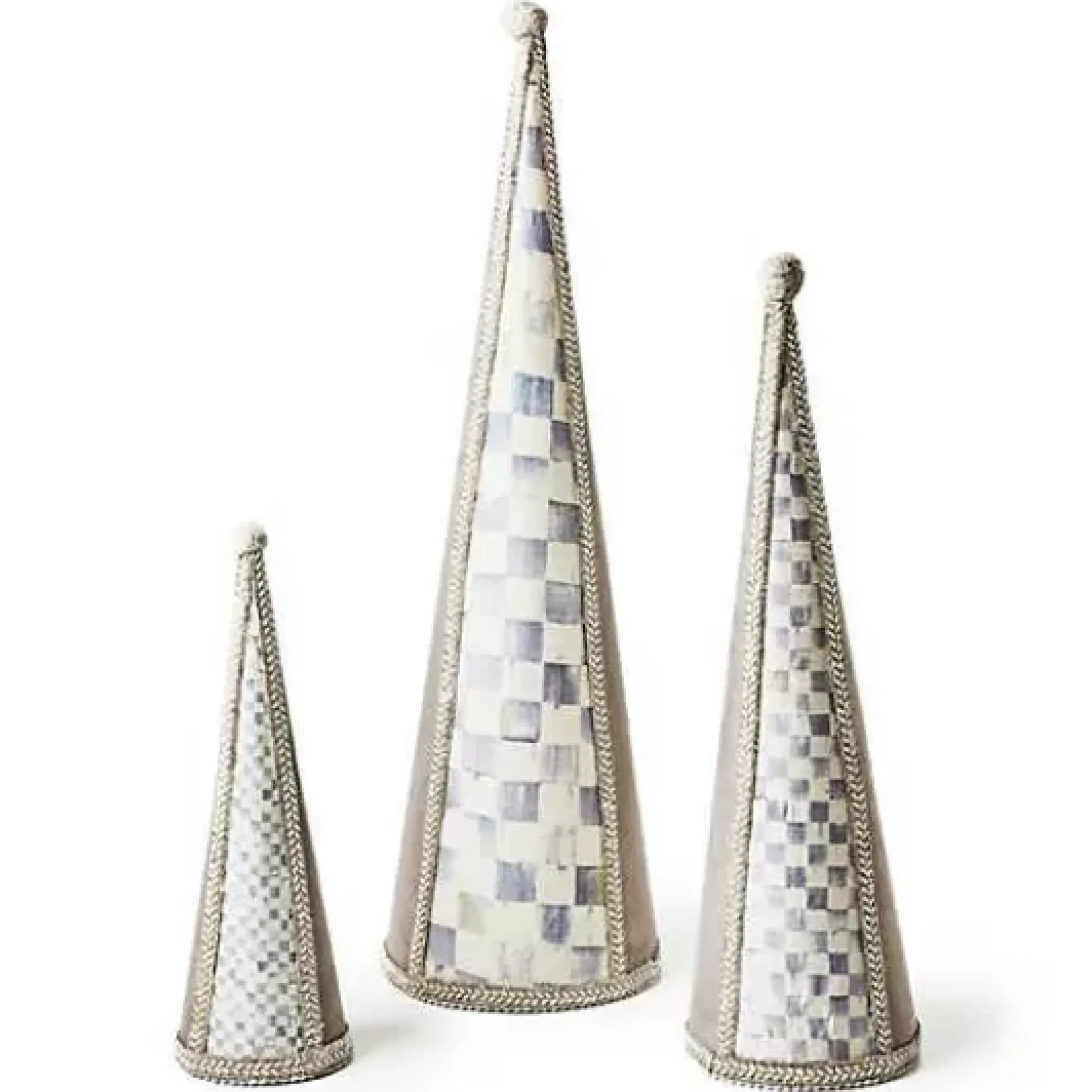 MacKenzie-Childs Crystal Palace Suede Cone Trees, Set of 3< Holiday|Room Accents