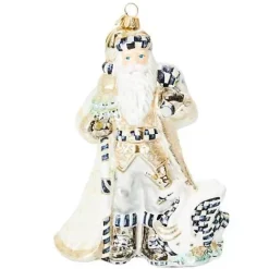 MacKenzie-Childs Crystal Palace Swan Santa Glass Ornament< Holiday