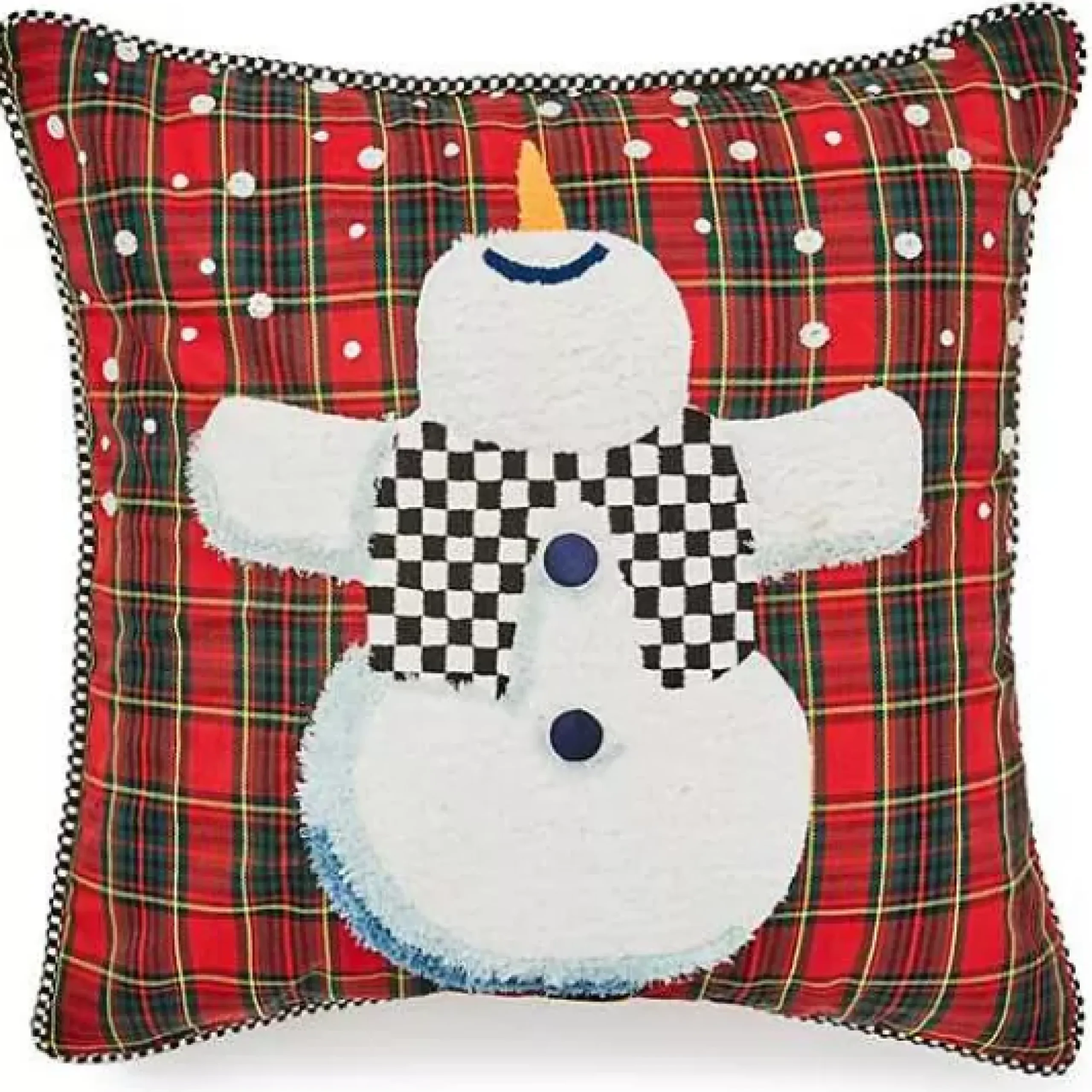 MacKenzie-Childs Dancing Snowman Throw Pillow< Pillows, Throws, & Cushions