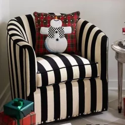 MacKenzie-Childs Dancing Snowman Throw Pillow< Pillows, Throws, & Cushions