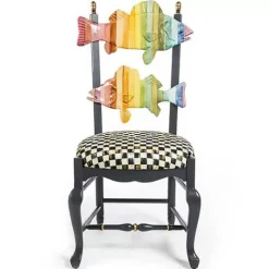 MacKenzie-Childs Dark Rainbow Fish Chair< Dining Room & Kitchen