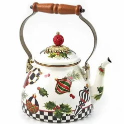 MacKenzie-Childs Deck the Halls 2 Quart Tea Kettle< Holiday|Tea Kettles