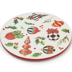 MacKenzie-Childs Deck the Halls Round Trivet< Holiday|Kitchen Utensils & Tools