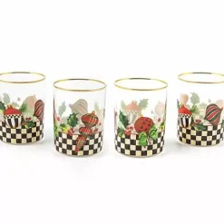 MacKenzie-Childs Deck the Halls Tumblers, Set of 4< Holiday|Decor Sets