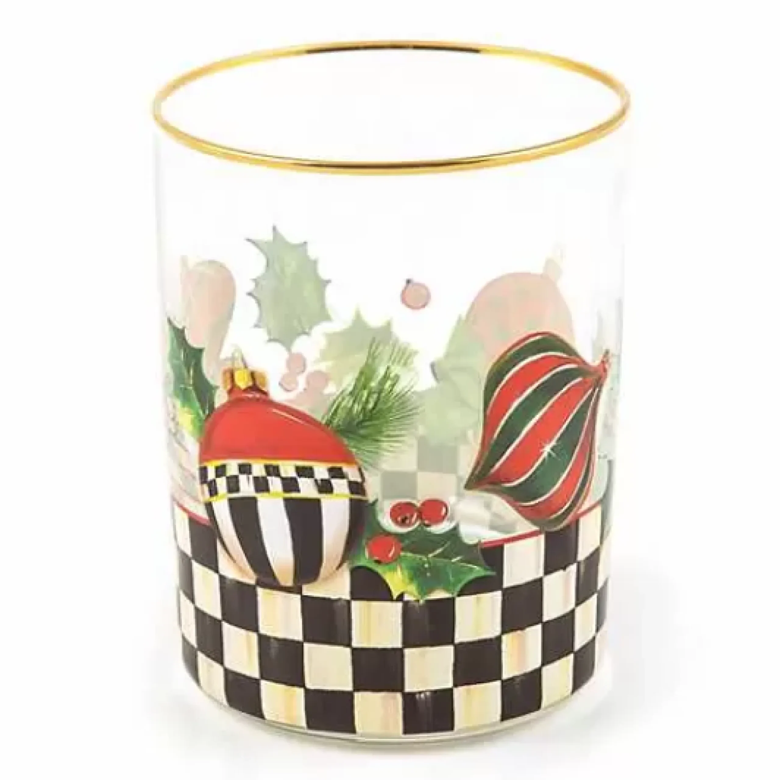 MacKenzie-Childs Deck the Halls Tumblers, Set of 4< Holiday|Decor Sets