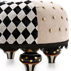 MacKenzie-Childs Diamond and Dot Footstool< Living Room