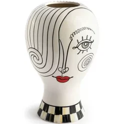 MacKenzie-Childs Doodles Lady Head Vase< Room Accents