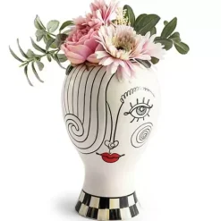 MacKenzie-Childs Doodles Lady Head Vase< Room Accents