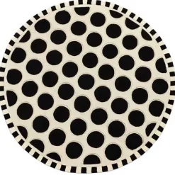 MacKenzie-Childs Dots A Lots Rug - Black - 6' Round< Rugs