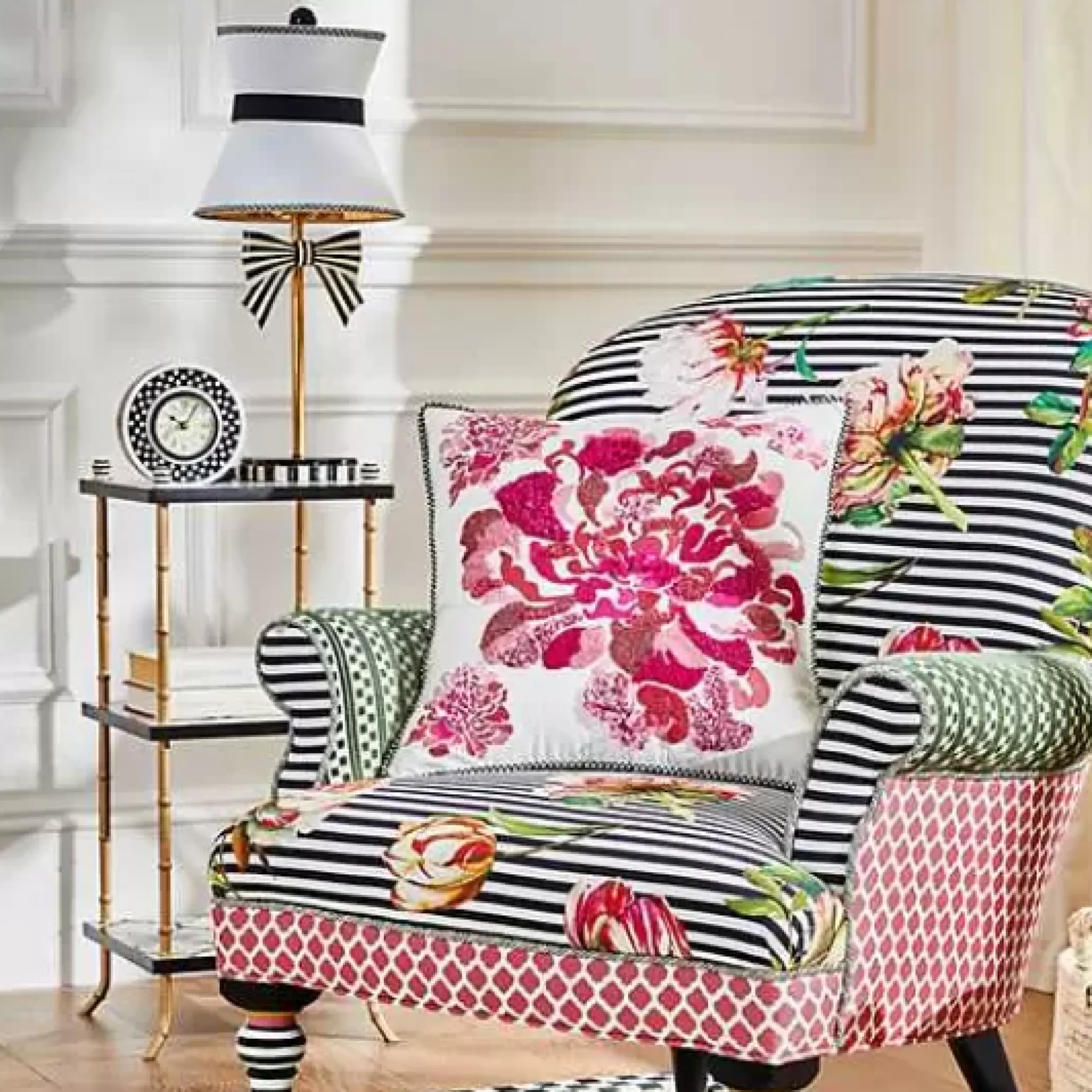 MacKenzie-Childs Dotty Round Desk Clock< Room Accents