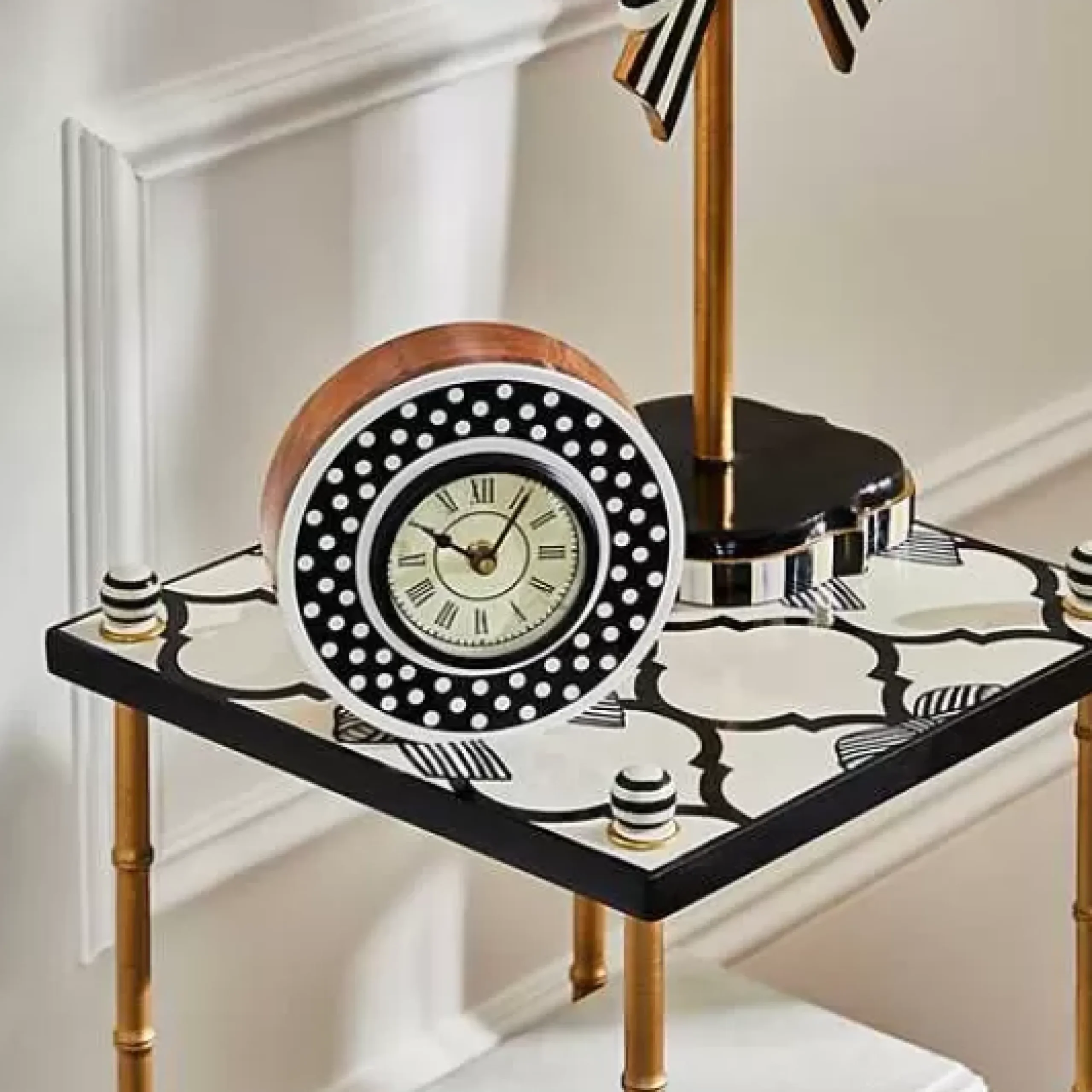 MacKenzie-Childs Dotty Round Desk Clock< Room Accents