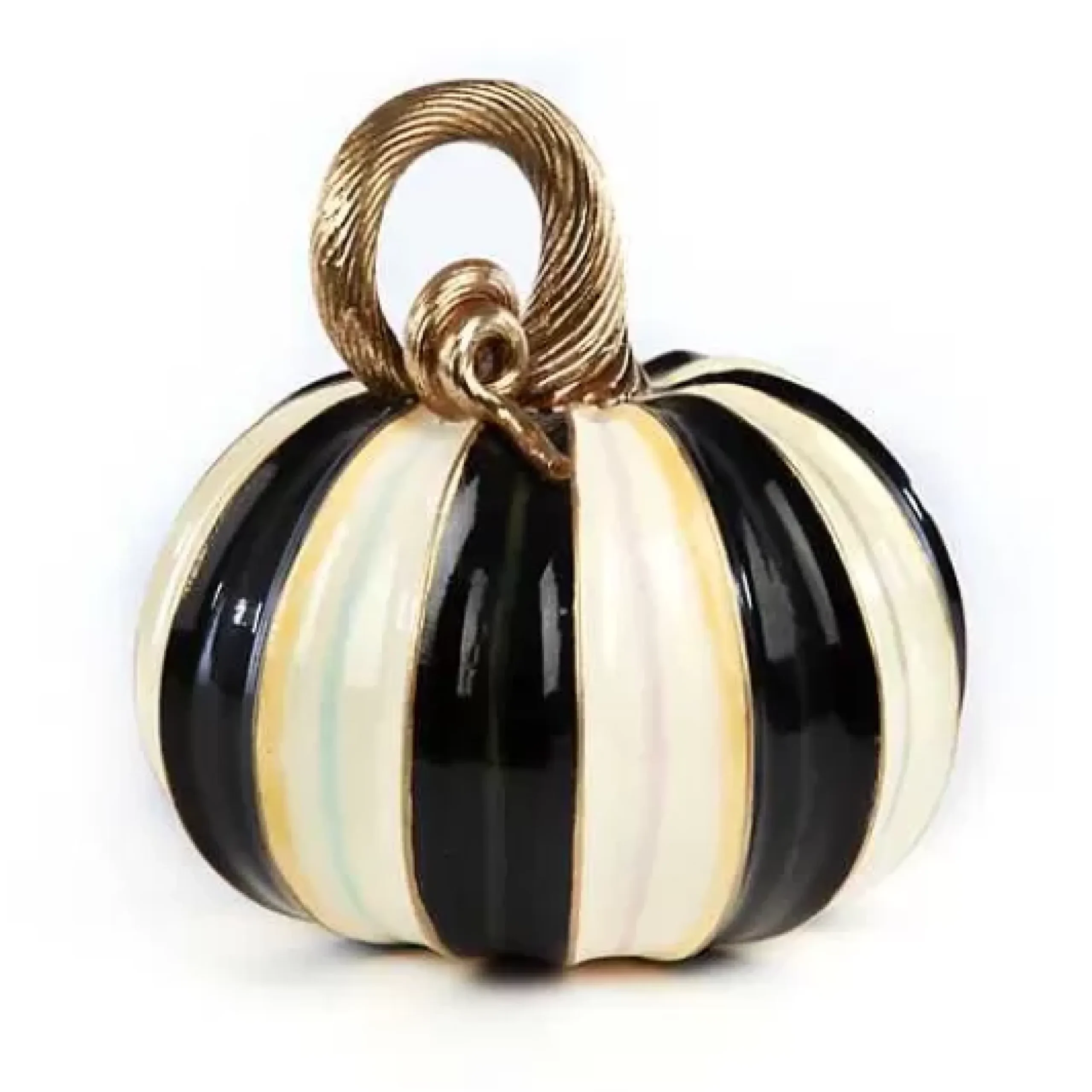 MacKenzie-Childs Elegant Stripe Large Pumpkin< Pumpkins|The Halloween Shop
