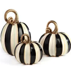 MacKenzie-Childs Elegant Stripe Large Pumpkin< Pumpkins|The Halloween Shop