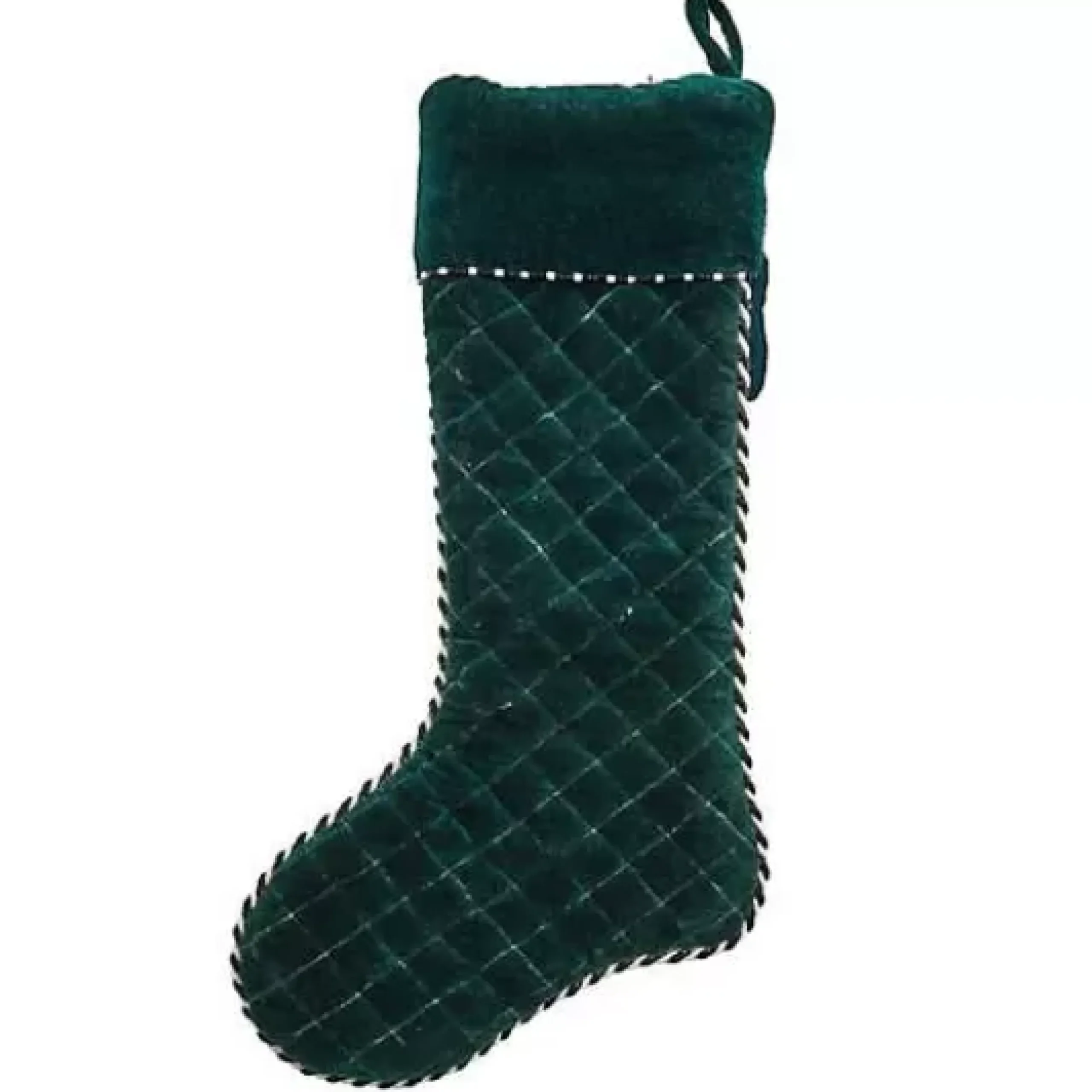 MacKenzie-Childs Emerald Beaded Deer Holiday Stocking< Room Accents