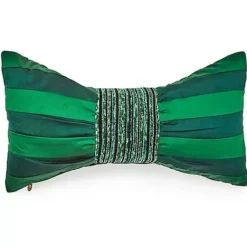 MacKenzie-Childs Emerald Bow Throw Pillow< Pillows, Throws, & Cushions