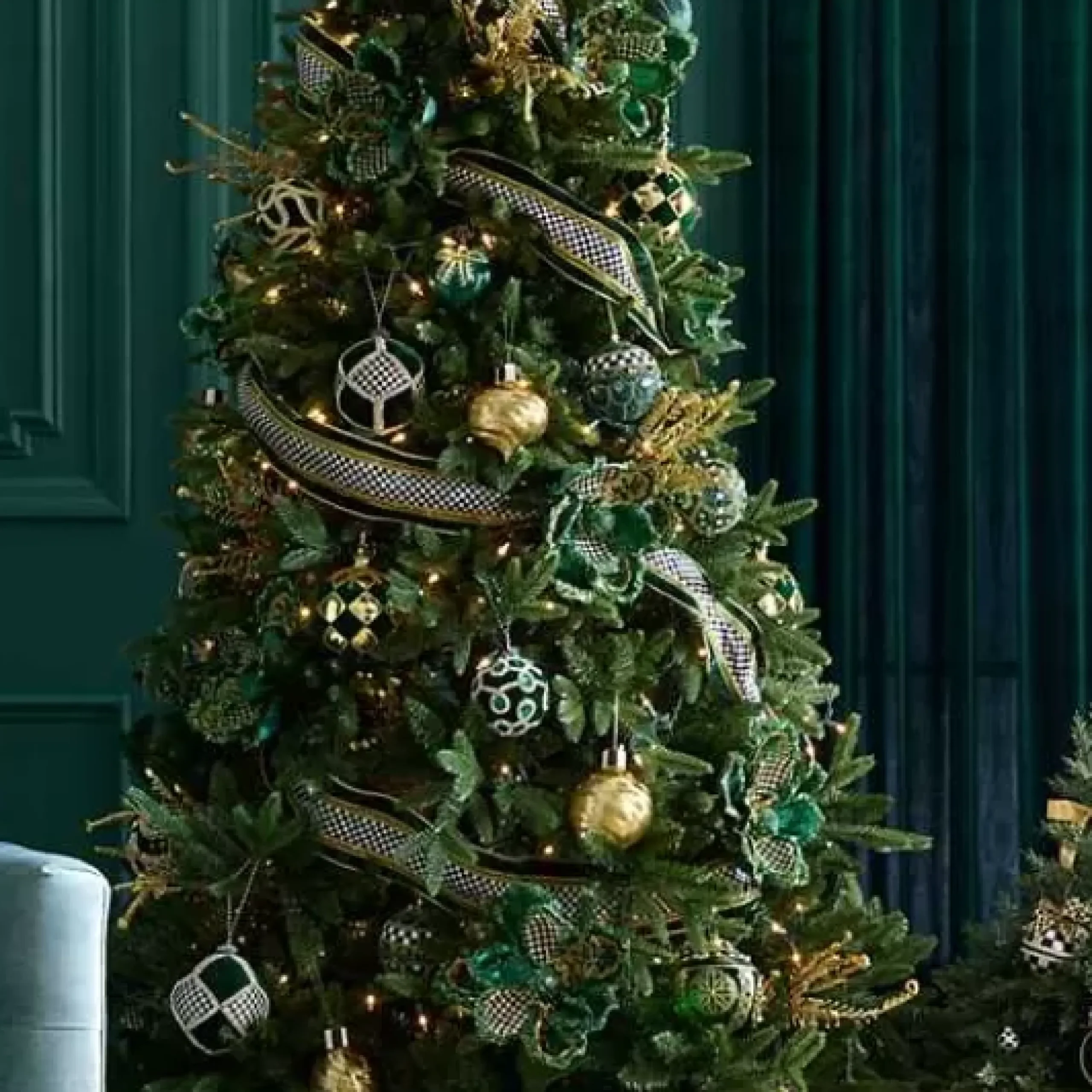 MacKenzie-Childs Emerald Luxe Beaded Ball Ornaments, Set of 3< Holiday