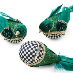 MacKenzie-Childs Emerald Luxe Bird Clips, Set of 3< Finishing Touches