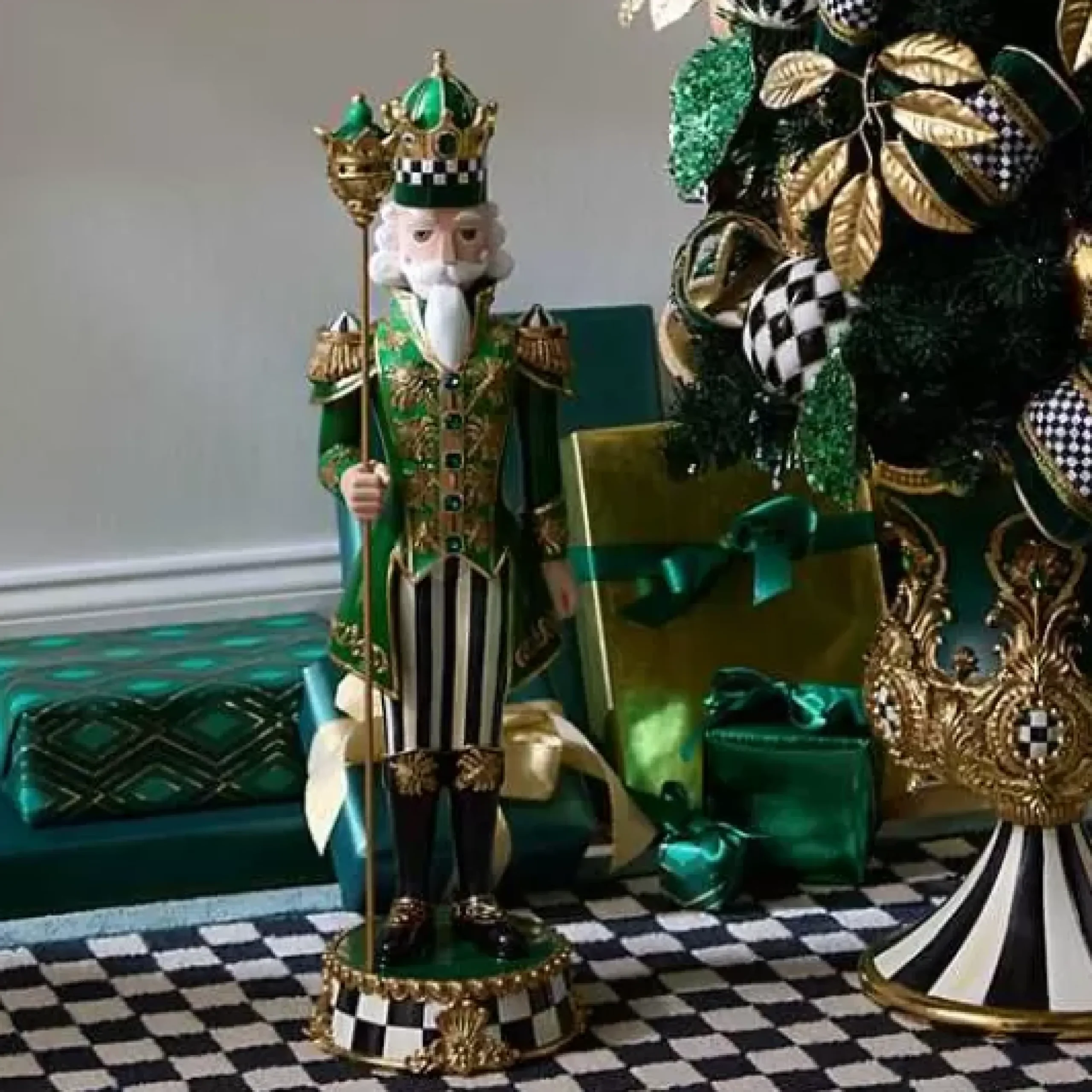 MacKenzie-Childs Emerald Luxe Castle Guard Nutcracker< Room Accents