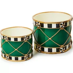 MacKenzie-Childs Emerald Luxe Drums, Set of 2< Outdoor|Room Accents